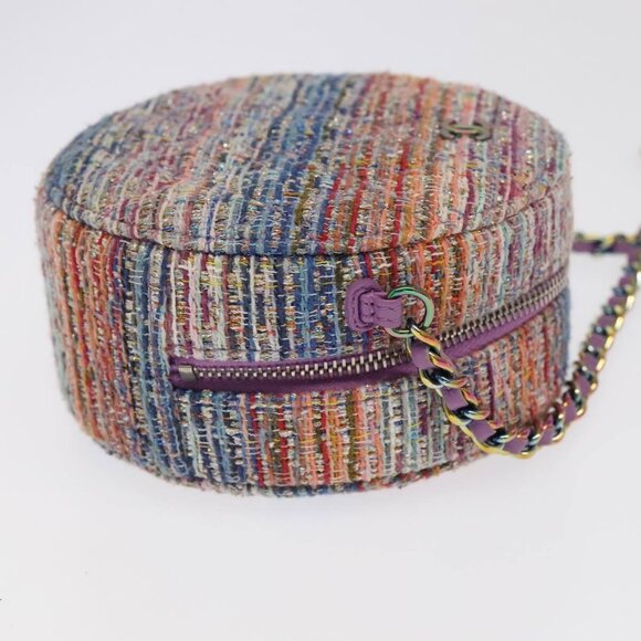 CHANEL Chain Shoulder Bag Tweed Rainbow CC Auth - Picture 10 of 15